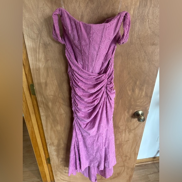 House of CB “Cesca Pink Ruched Off-Shoulder Gown - Picture 12 of 13